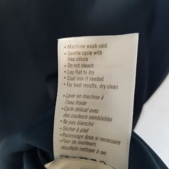 PAIGE Ceres Silky Satin Blouse Top Size XL Dark Navy Midnight Blue Long Sleeves - Picture 7 of 10